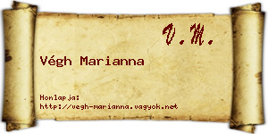 Végh Marianna névjegykártya